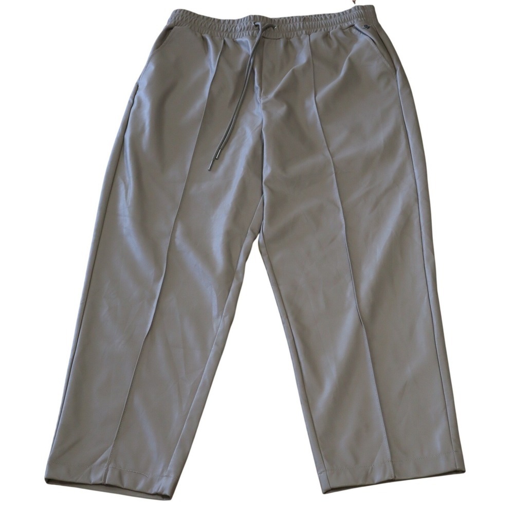 Calia Journey Collection Faux Leather‎ Beige Pintuck Straight Womens Pants NWT L